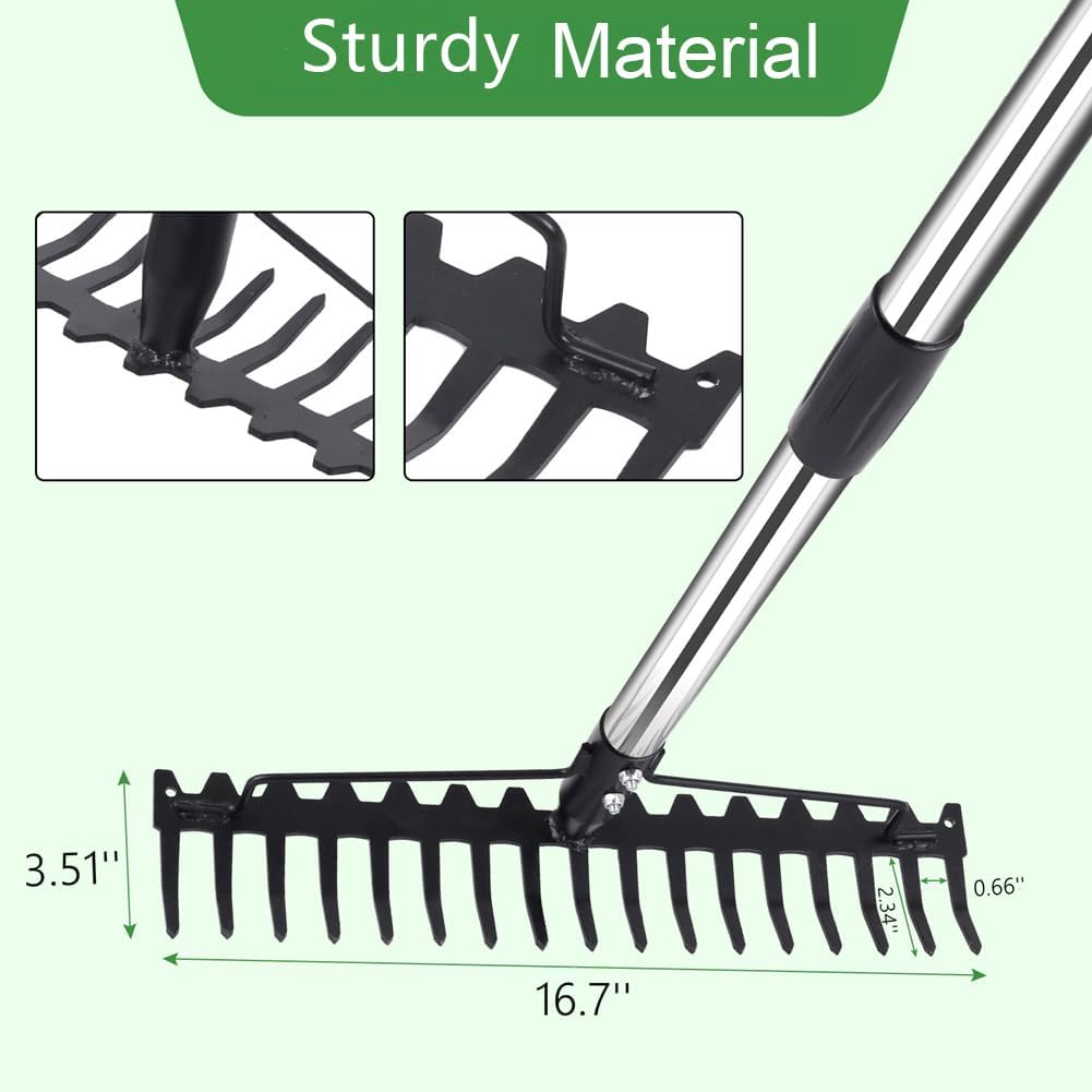 Garden Rake 62-Inch Metal Leaf Rake a7
