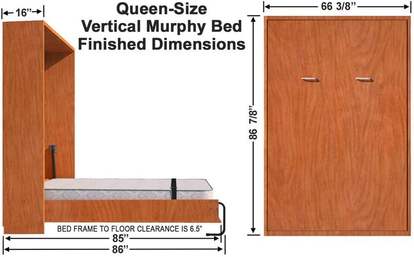Queen Size Murphy Bed Hardware Kit DIY Wood Frame Folding Wall Bed 7k