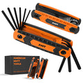 AMERICAN MUTT TOOLS 17pc Folding Allen Wrench Sets – SAE and Metric Allen Key Set – Hex Key Set, Allen Wrenches Sets, Metric Allen Wrenches Set