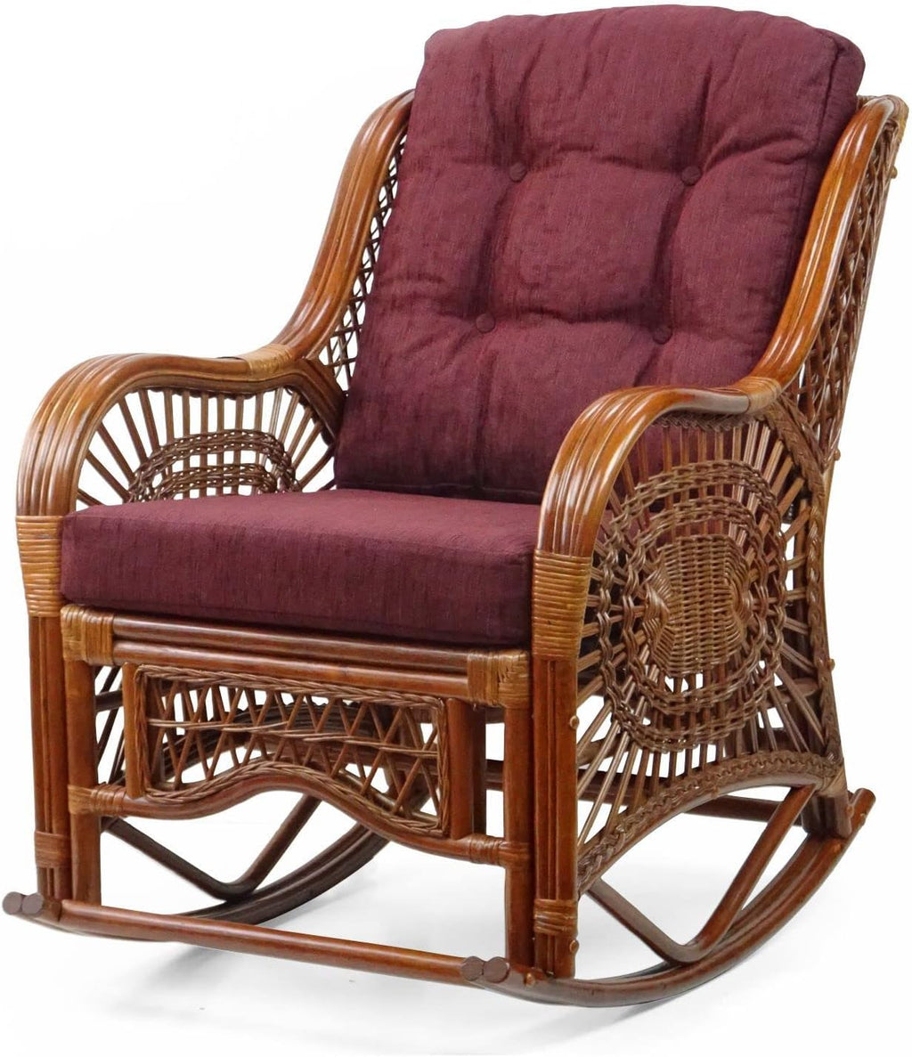 Rattan Rocking Lounge Chairs Set of 2 with Coffee Table 7k