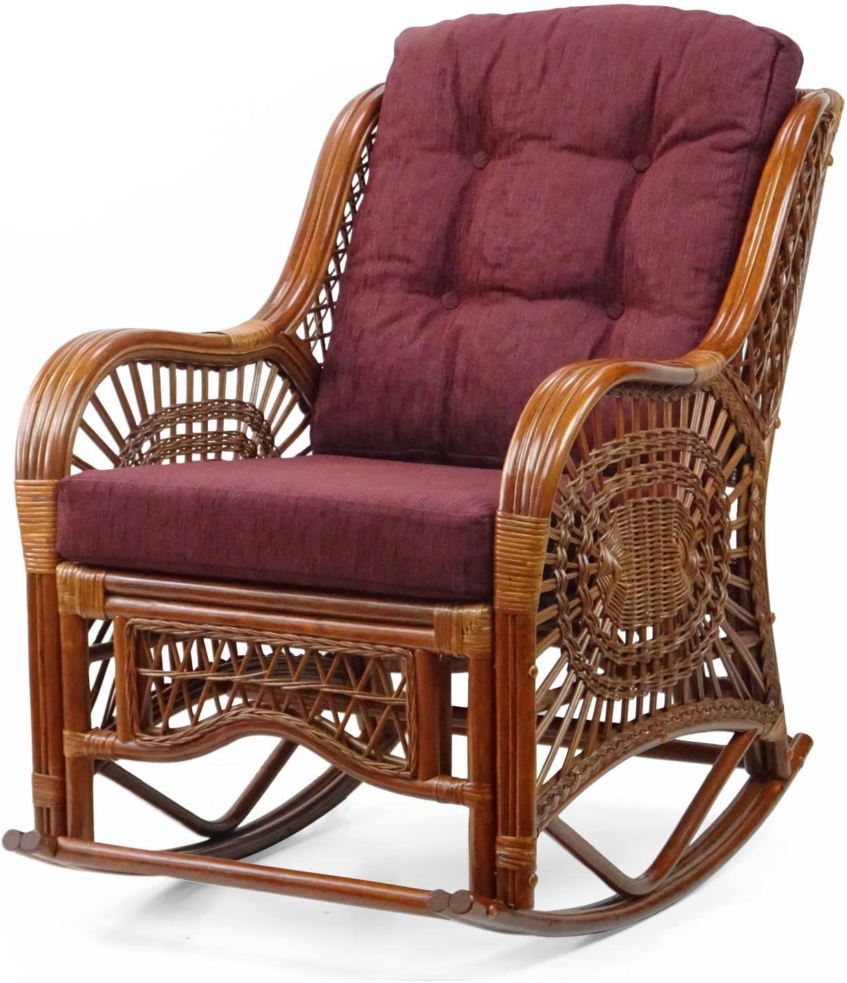 Rattan Rocking Lounge Chairs Set of 2 with Coffee Table 7k