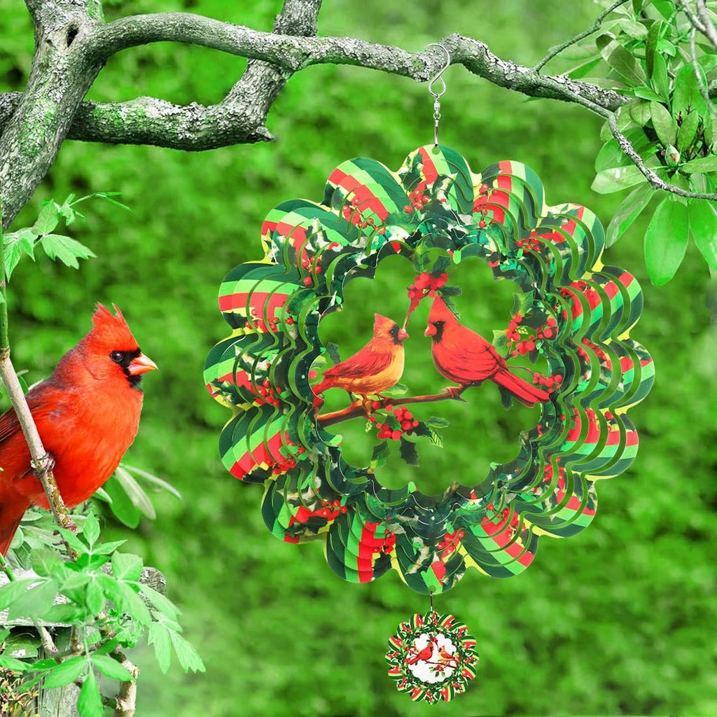 Green 3D Wind Spinner Outdoor Garden Art h7