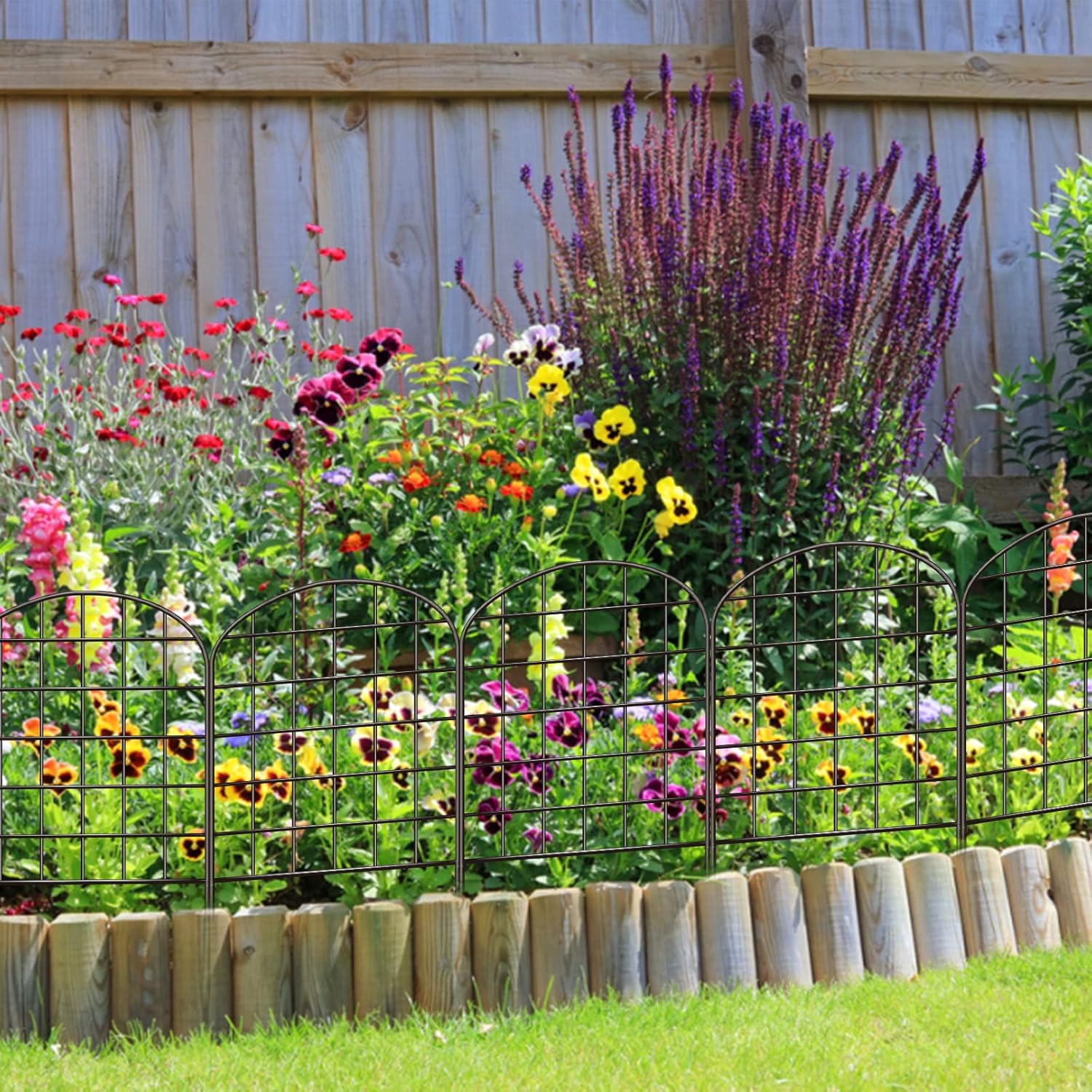 Decorative Garden Fence Border 10 Pack Rustproof Metal a7