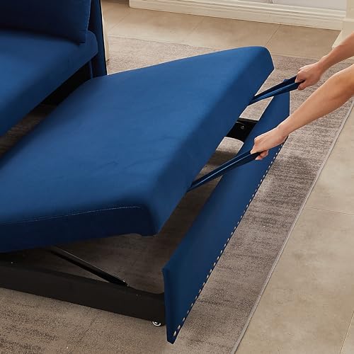 55 Inch Sleeper Sofa with USB Port, 3-in-1 Adjustable Couch Blue k7