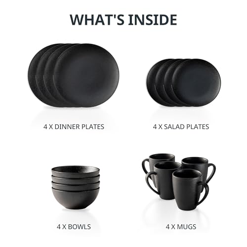 16-Piece Porcelain Dinnerware Set for 4, Blue k7