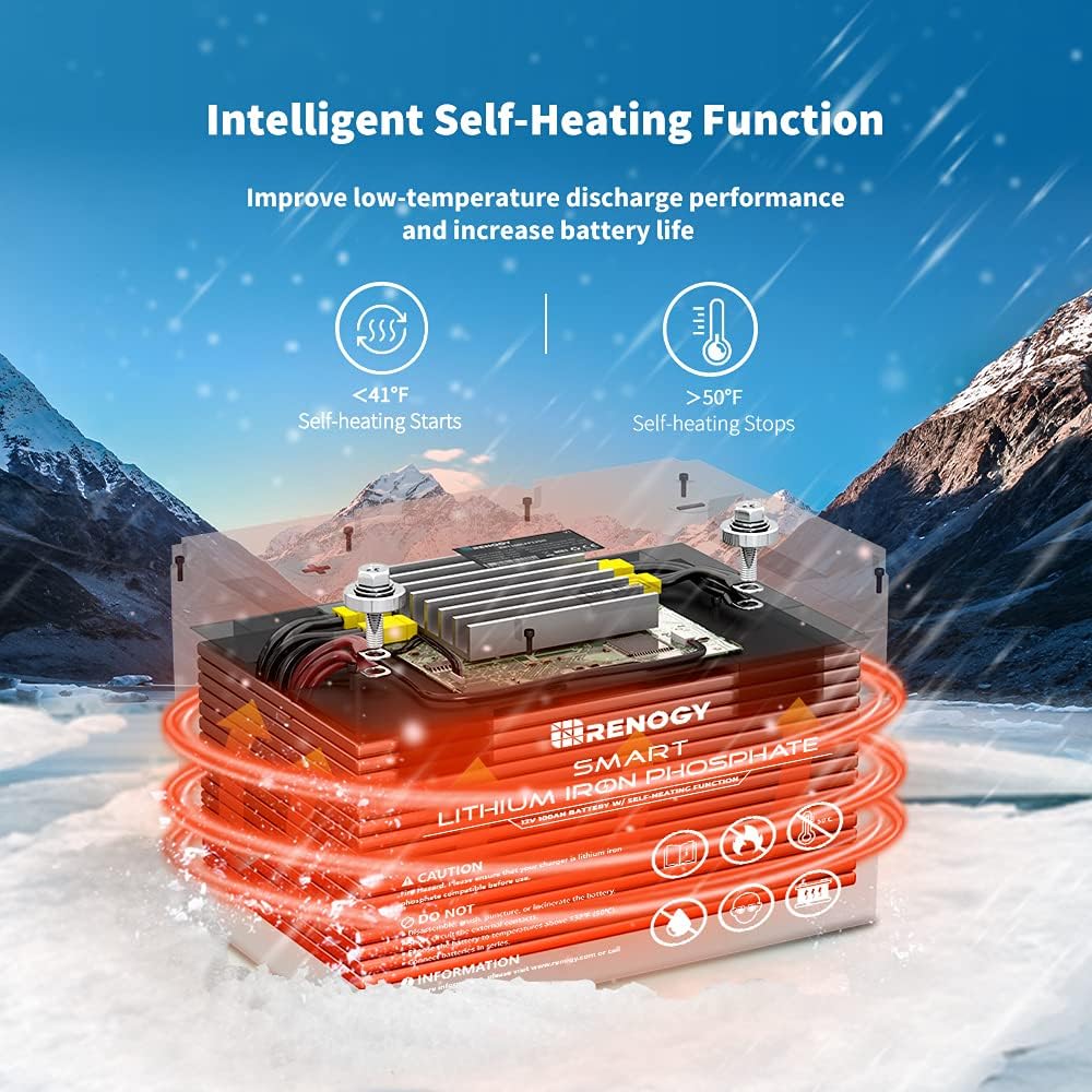 12V 100Ah Lithium-Iron Phosphate Battery with Self-Heating r7