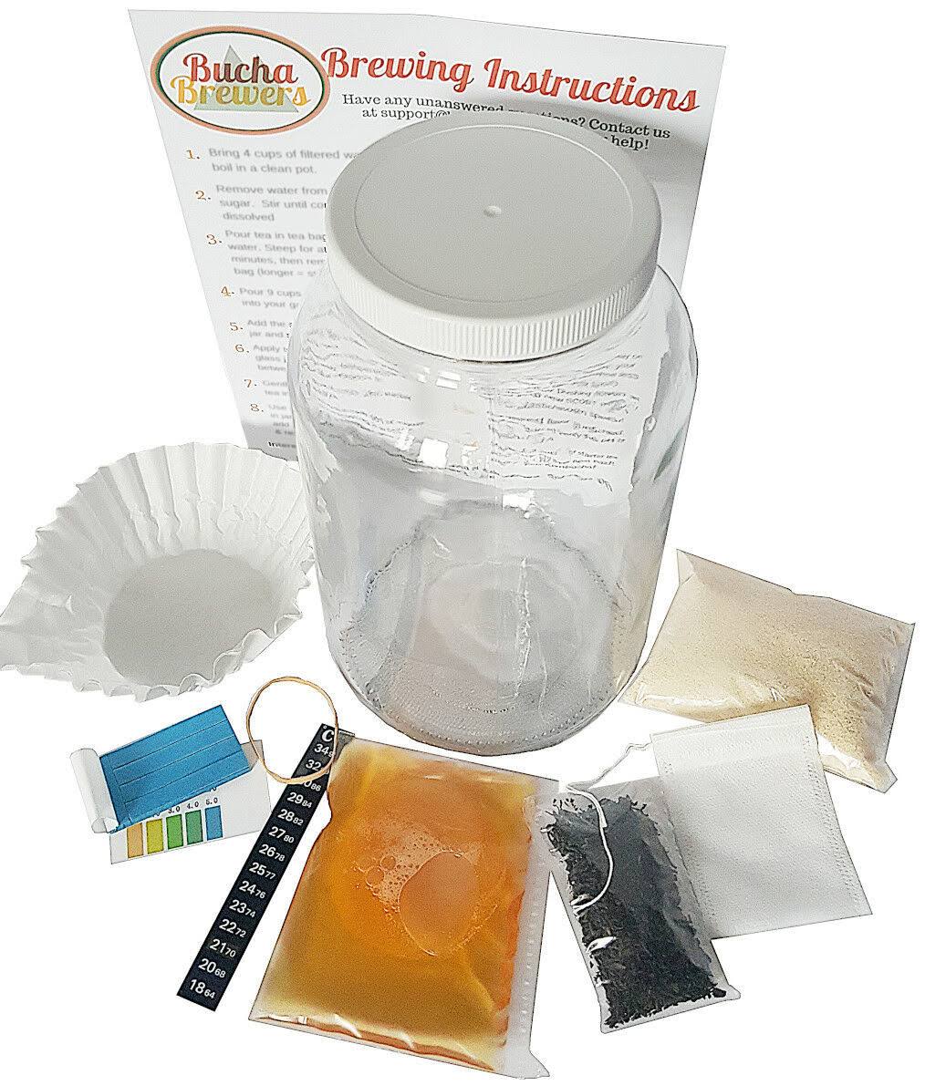 Kombucha Starter Kit with SCOBY and Glass Jar 7x