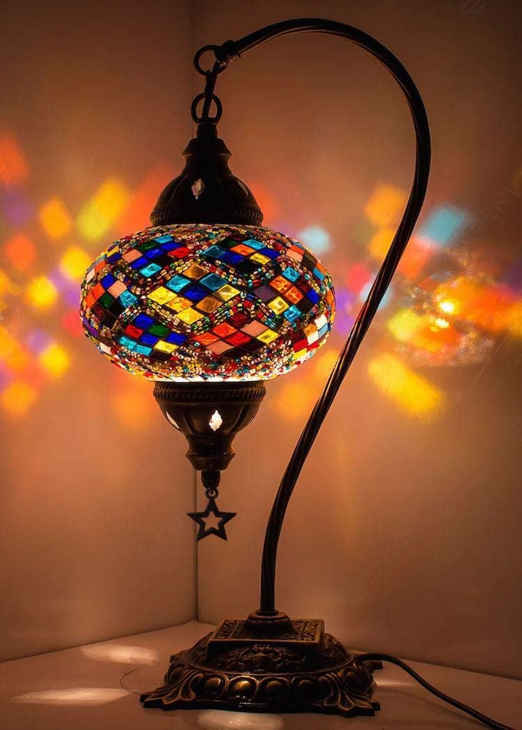 Mosaic Gooseneck Table Lamp Multicolor2 a7