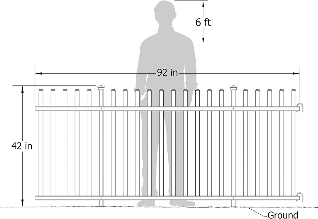 Portable Vinyl Picket Fence Kit 2 Panels a7