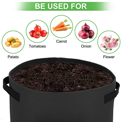 10 Gallon Potato Grow Bags with Handles and Harvest Window, 6 Pack a7