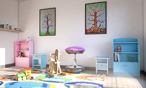 Bookshelf with Storage Cabinet 3-Tier Pink a7