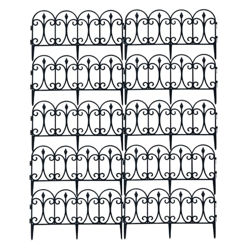 Decorative Garden Border Fence 13in Outdoor Plastic Panels k7