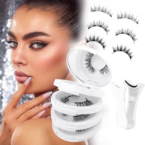 Magnetic Eyelashes with Applicator, Reusable Glue-Free Kit A7