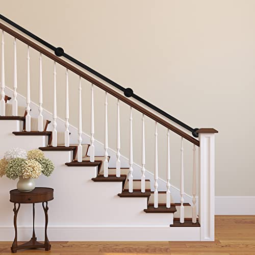 Industrial Pipe Wall Handrail Farmhouse Stairway Railing Matte Black k7