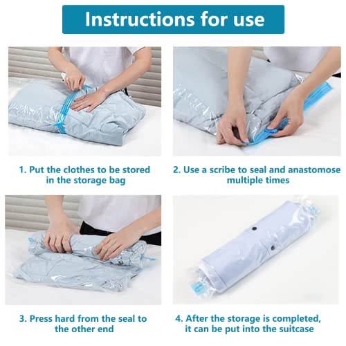 Vacuum Storage Bags for Clothes and Bedding, Reusable Seal Bags, Jumbo 6 Pack a7