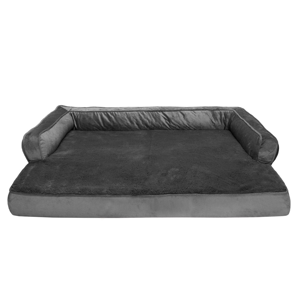 Plush Orthopedic Sofa Pet Bed for Dogs & Cats Dark Gray Jumbo k7