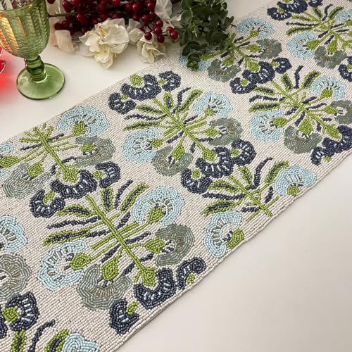 Beaded Table Runner 13x36 Multicolour H7q