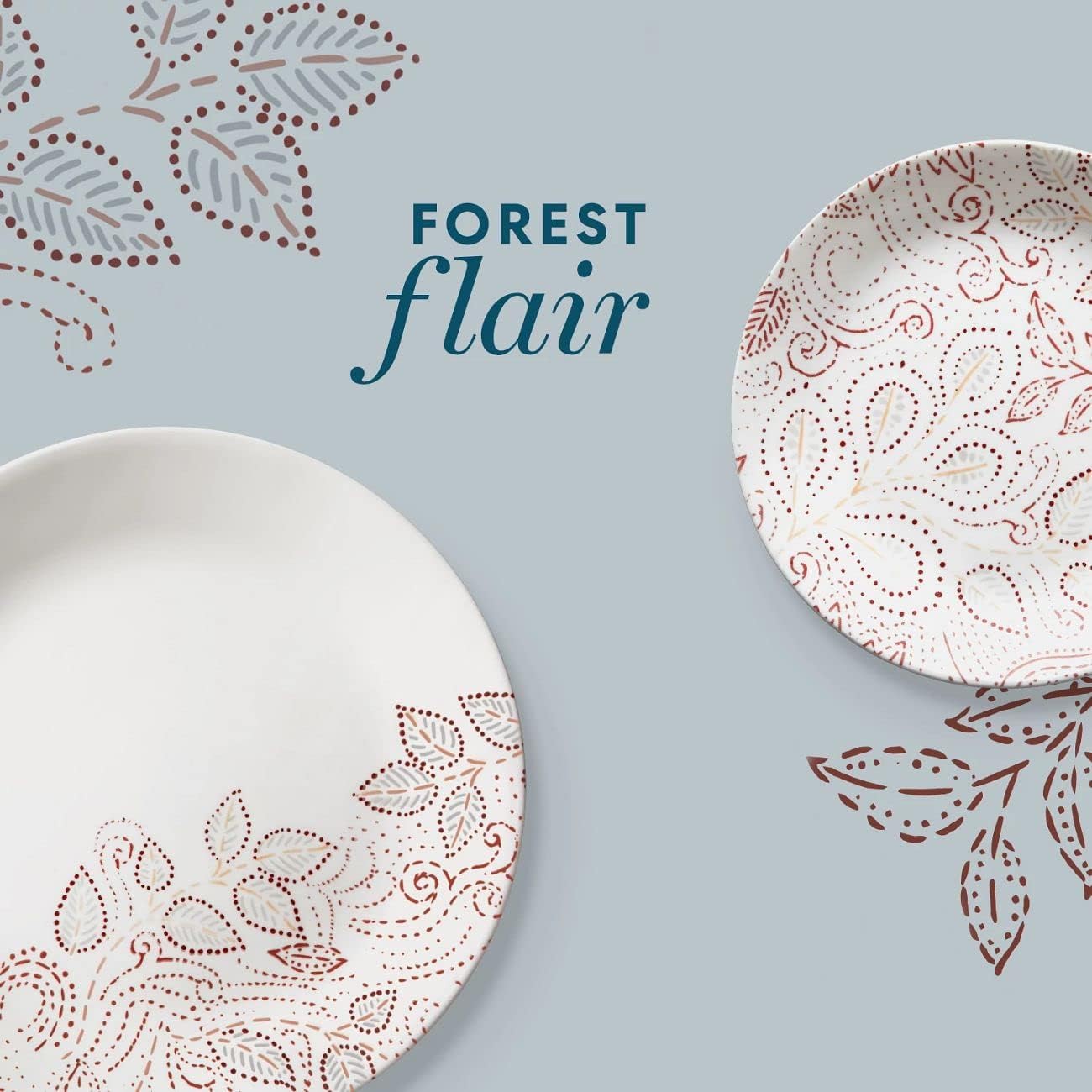 Dinnerware Set 12-Piece Service for 4 Red White k7