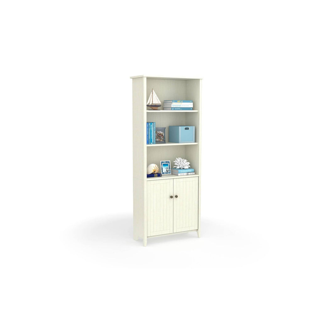 Office Library Bookcase Weathered White k7p