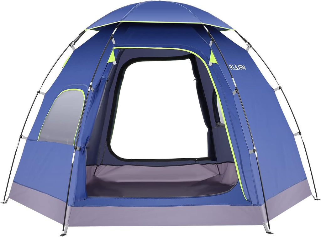 4 Person Camping Tent, RLAIRN Waterproof Family Dome Tent with Removable Rain Fly and Carrying Bag, Portable Tent for 2-4 Person, Easy Set Up Lightweight Outdoor Tent for Camping, Hiking,Traveling
