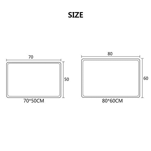 Wall-Mounted Rectangle Makeup Mirror with Shelf 70x50cm K7