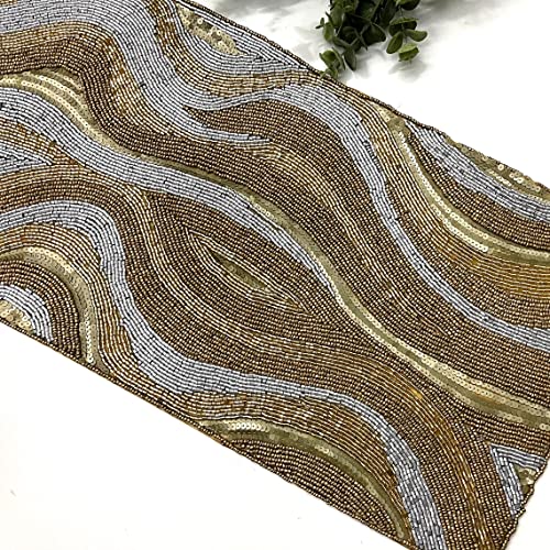 Beaded Table Runner 13x36 Multicolour H7q