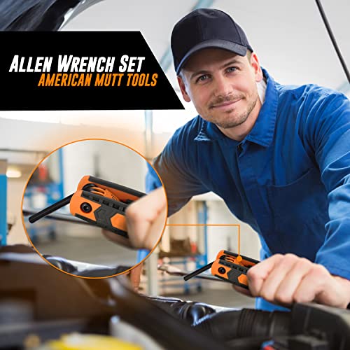17pc Folding Allen Wrench Set SAE & Metric Hex Key Set k7