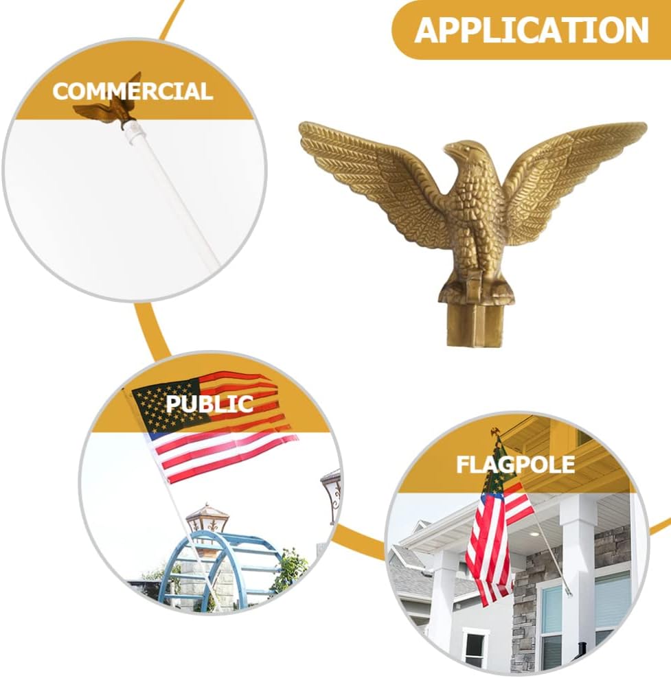 Plastic Flag Pole Eagle Topper Ornament Outdoor Decoration 7k