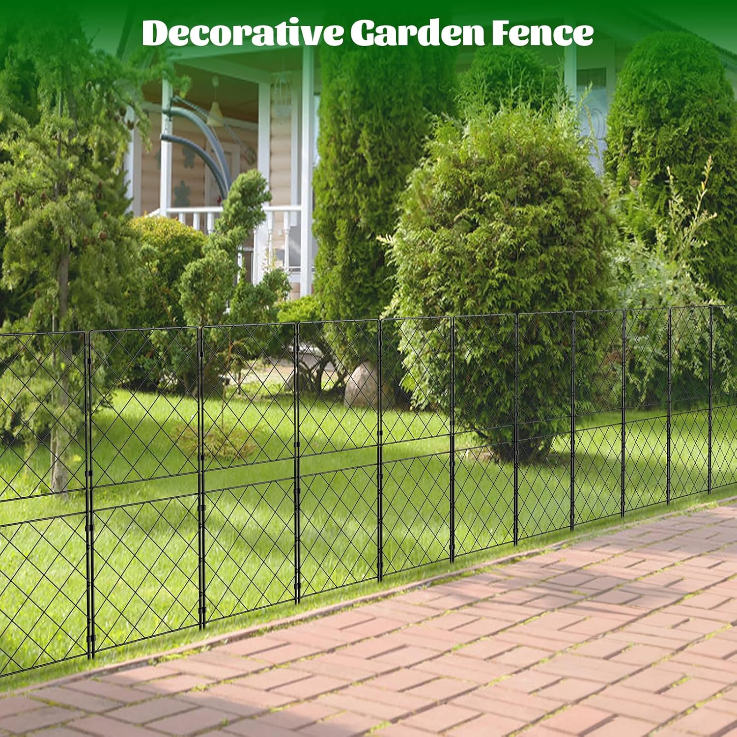 Decorative Garden Fence 10 Panels Rustproof Metal Border a7