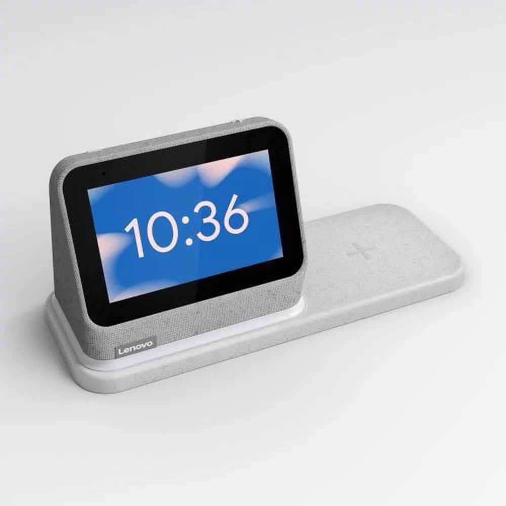 Lenovo Smart Clock 2 with Wireless Charging Dock - Heather Grey - Curated Treasures Market