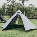 Tipi Hot Tent with Wood Stove Jack, Double Door Design with Removable Mesh Inner Tent for 1 Person Teepee Camping Tent 75D210T PU3000mm for Backpacking Hiking Fishing Canoeing Travel