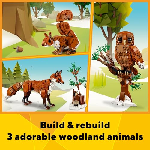 Forest Animals Red Fox Building Toy 3in1 Ages 9+ K7p