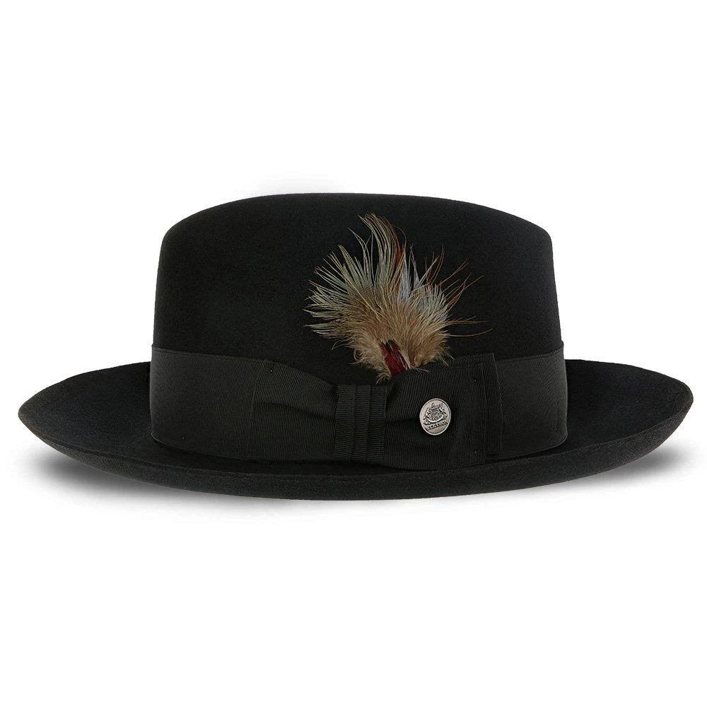 Beaver Fur Felt Fedora Hat 7 1/4 K9