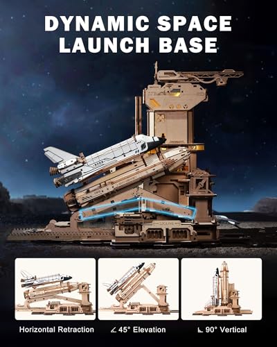 3D Space Shuttle Wooden Puzzle DIY Model with Lighting A7