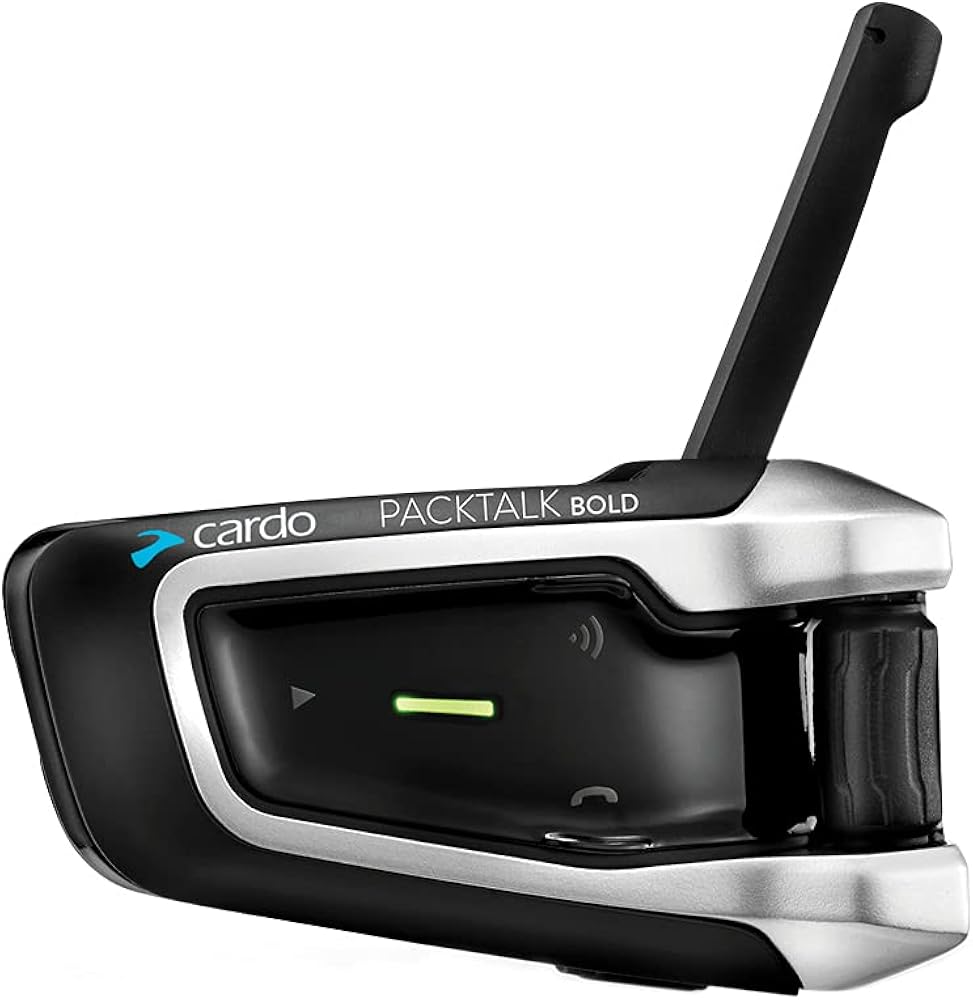 Cardo PTB00101 - PACKTALK Bold Motorcycle Bluetooth Communication System Headset - Black, Dual 2 Pack