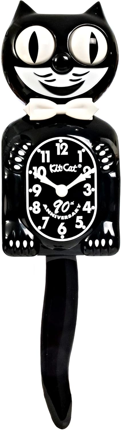 Cat Wall Clock Black Collectors Box 7k
