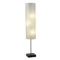 Adesso Home 4099-15 Transitional Three Light Floor Lamp from Gyoza Collection in Pwt, Nckl, B/S, Slvr. Finish, Walnut Rubber Wood/Brushed Steel