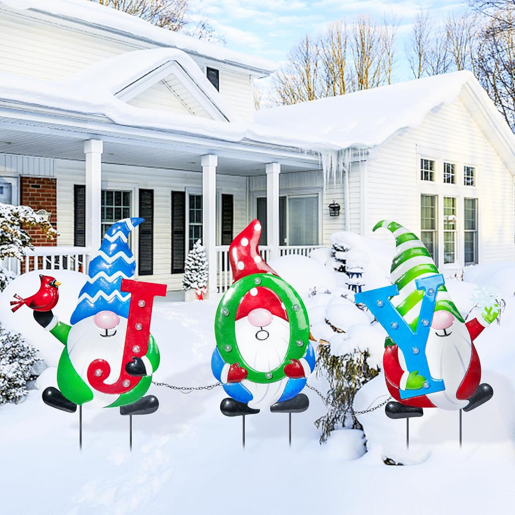 Outdoor Christmas Yard Stakes with LED Light 3pc a7