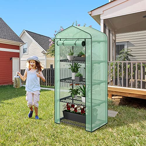 Mini Greenhouse with PE Cover and Roll-Up Zipper Door a7