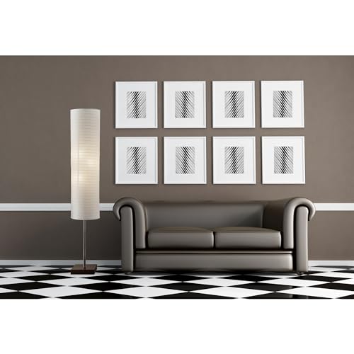 Floor Lamp in Walnut Rubber Wood & Brushed Steel 7k