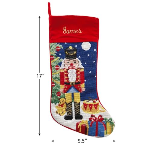 Personalized Christmas Needlepoint Stocking 100% Wool A7