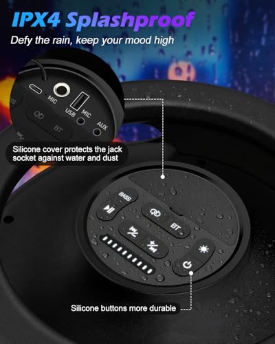 Portable Bluetooth Speaker with Deep Bass and Lights a7