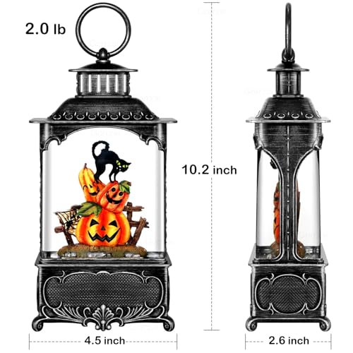 Easter Snow Globe Lantern with Timer Swirling Glitter, Indoor Decor A7