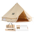 VEVOR Canvas Bell Tent, 4 Seasons 6 m/19.68 ft Yurt, for Camping with Stove Jack, Holds up to 10 People, Family Camping Outdoor Hunting Party