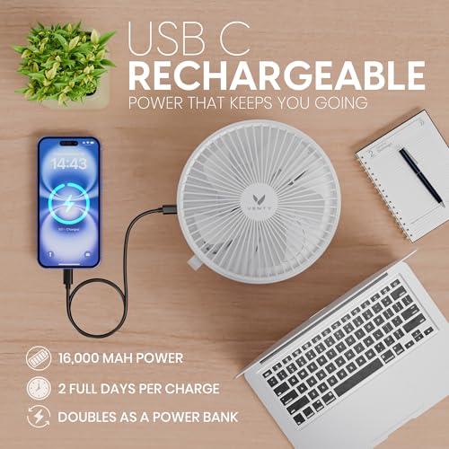 Portable Wireless Fan with 4 Speeds and Remote Control k7p