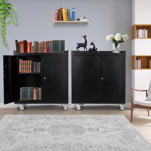 Lockable Metal Tool Cabinet with Wheels A7