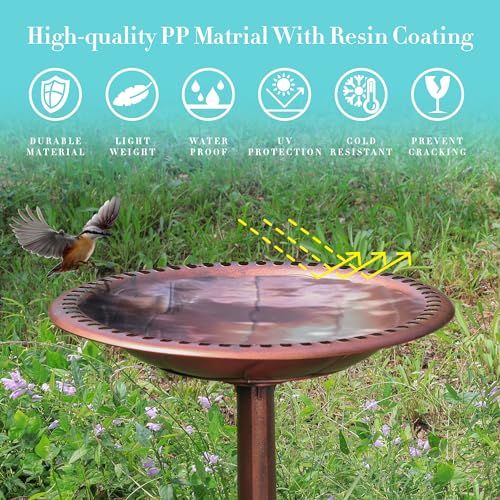 Gold Solar Bird Bath Fountain 7k