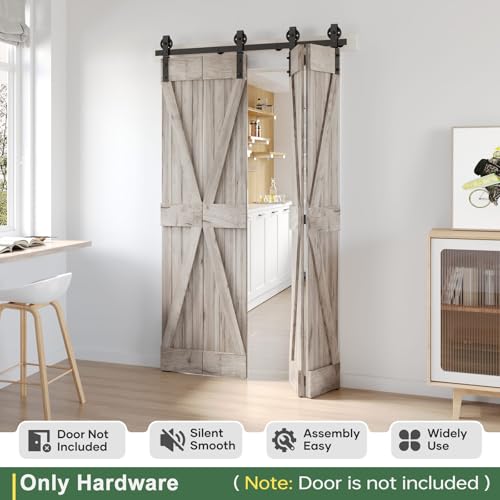 Bifold Sliding Barn Door Hardware Track Kit 4f