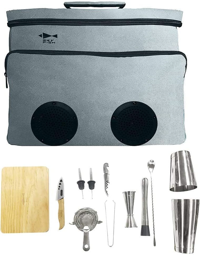 Cocktail Travel Set 13-Piece Bartender Kit with Insulated Bag A7k