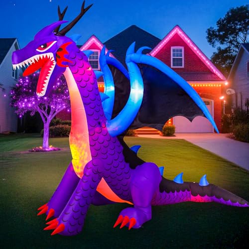 Halloween Inflatable Dragon Yard Decor with LED Lights a7